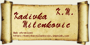 Kadivka Milenković vizit kartica